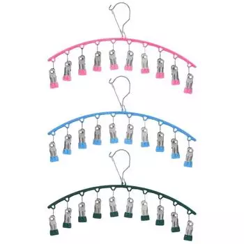 Сушильная стойка из нержавеющей стали для одежды, вешалка для сушки носков, сушилка для нижнего белья с зажимами, сушилка для одежды синий