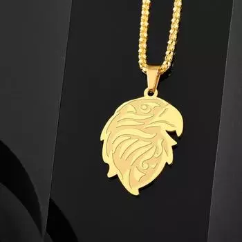 Ожерелье с подвеской в виде головы орла из нержавеющей стали, персонализированное мужское ожерелье, спортивные аксессуары серебряный