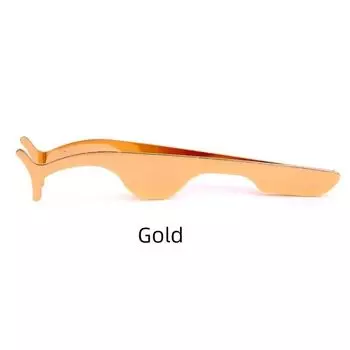 Stainless Steel Eyelash Curler Fake Eyelashes Aid Newbie Beginner Eye Tweezer Anti-Handshaking Tweezers Makeup Makeup Tools Gold