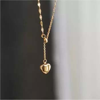 Stainless Steel Fashion Exquisite Jewelry Gold Couple Retro Love Charm Necklace Pendant Female