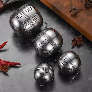 Stainless Steel Fine Mesh Tea Strainer Ball Creative Multi-purpose Hot Pot Marinade Balls with Lanyard Kitchen Gadget Accessory