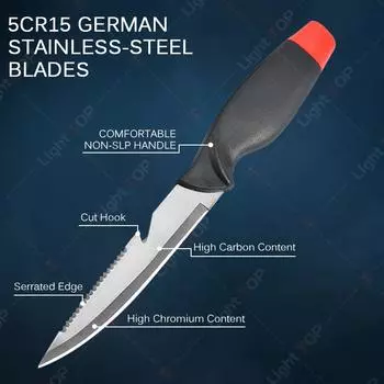 Stainless Steel Fish Filleting Knife Meat Cutting Fish Killing Knives Multifunctional Fruit Knife Sharp Butcher Knife with Cover