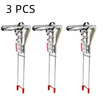 [Stainless Steel Fishing Rod Holder] 3 Pieces Automatic Spring Fishing Rod Holder - Stainless Steel Double Spring Foldable - Ground Support