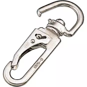 Stainless steel fittings Rotating lock snap Wire diameter Total length 102mm Working load 30kgf (open type) 6.5mm
