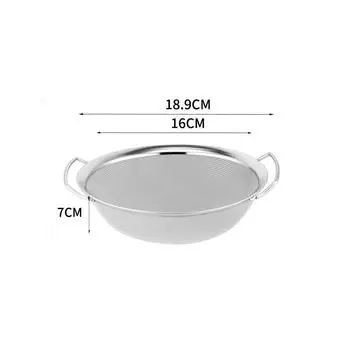 Stainless Steel Flour Sieve with Double Handle Food Filter Juice Strainer Noodle Drainer Skimmer Kitchen Cooking Utensil