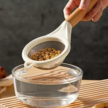 Сито для муки из нержавеющей стали с деревянной ручкой, легко очищаемое сито для порошка, для выпечки кондитерских изделий, широкое применение, многоразовое использование