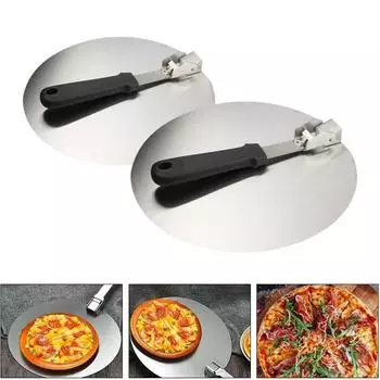 Stainless Steel Foldable Pizza Shovel Pie Plate Cake Dessert Transfer Shovel Baking Tools Suitable for Bread Kitchen Pizza