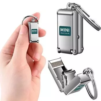 Stainless Steel Folding Nail Clippers with Nail File Function Manicure Tools Key Accessories серебряный