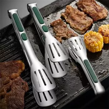 Stainless Steel Food Clip Silicone Non-slip Durable Meat Clip Kitchen Baking Fried Fish BBQ Commercial Steak Barbecue Food Clips