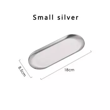Stainless Steel Food Tray 18/23CM Tableware Dish Durable Dining Disc Fruit Cake Snacks Pasta Steak 18x8.5cm серебряный
