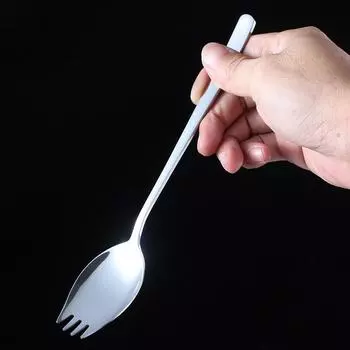Stainless Steel Fork Household Spork Spoon One Salad Spoon Cake Fruit Fork Western Fork Tableware AVE