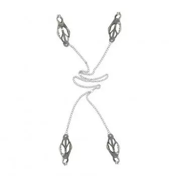 [] Зажим для сосков из нержавеющей стали с четырьмя головками, женский-женский, для тренировок, для пары, игрушки для кровати, секс-инструменты, секс-игрушки