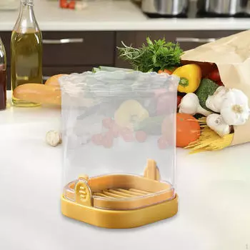 Набор для нарезки фруктов и овощей из нержавеющей стали с ручкой-толкателем розовый