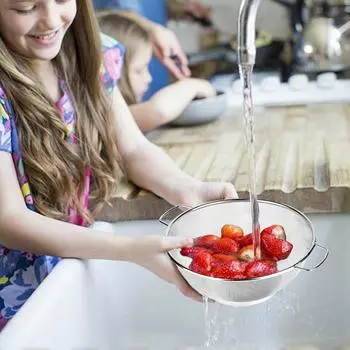 Stainless steel fruit cleaning basket multifunctional kitchen filter basket food grade stainless steel water filter with handle прозрачный