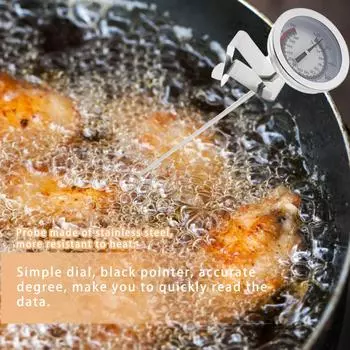 Stainless Steel Frying Fryer Oven Thermometer Fried Bakeware Heat Resistant Handle Kitchen Utensils Temperature Gauge Grilling