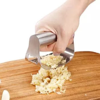 Stainless Steel Garlic Press with Peeler and Cleaning Brush Garlic Press Rocker Bottle Opener Garlic Chopper Kitchen Gadgets