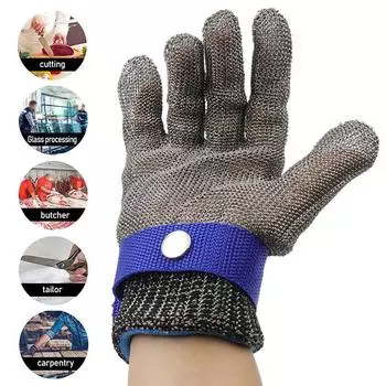 Stainless Steel Gloves Anti-cut Slaughter Gardening Hand Protect Working Guantes Metal Mesh Kitchen Gloves S