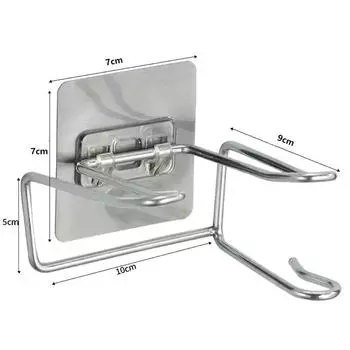 Stainless Steel Hair Dryer Rack High Quality Bathroom Hairdryer Holder Wall Mounted Self-adhesive No Punching Easy To Install