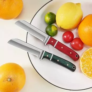 Stainless steel hand knife Meat knife Meat knife Meat knife kitchen knife knife fruit knife Wooden handle eating mutton knife бордовый