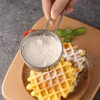 Stainless Steel Handheld Mini Flour Sieve 40 Mesh Sugar Powder Sieve Cocoa Powder Spreader Baking Household Mesh Sieve
