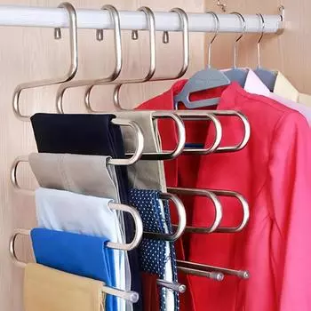 Stainless Steel Hanger Multifunctional Five Layer Pants Rack Pants Rack Multi-layer Pants Rack Multifunctional Multi-layer