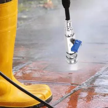 Stainless Steel High Pressure Washer Ball Valve Kit with 3/8 Or 1/4 Inch Quick Connect Plug for Power Washer Hose Control Switch синий