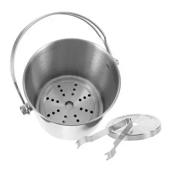 Stainless Steel Ice Bucket Bin for Bar Buckets Cocktail Portable Bottle Metal Small Flower Container серебряный