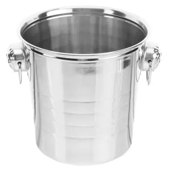 Stainless Steel Ice Bucket Cooling Beverage Beer Bottle Bar Kitchen KTV Sturdy Cooler серебряный