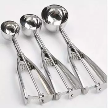 Stainless Steel Ice Cream Scoop with Trigger Release, Baking Fruit Cookie Cupcakes