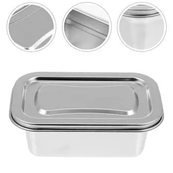 Ящик для мороженого из нержавеющей стали для домашних десертов, герметичный контейнер для хранения в холодильнике, многофункциональный морозильник