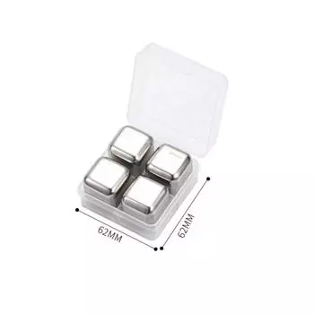 Stainless Steel Ice Cubes, Reusable Chilling Stones for Whiskey Wine, Keep Your Drink Cold Longer, SGS Test Pass