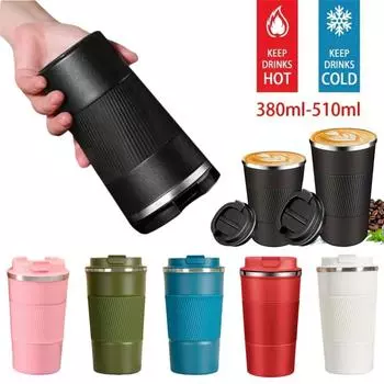 Stainless Steel Insulated Cup 12.85/17.25oz Double-layer Leak-Proof Travel Mug For Outdoor Sports Car Use Portable Vacuum Bottle 380ml
