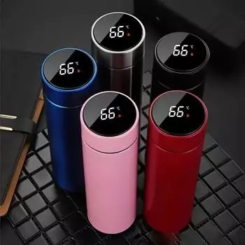 Stainless Steel Insulated Cup With Smart Temperature Display, Water Cup With Large Capacity,Holiday Gift 500ml чёрный