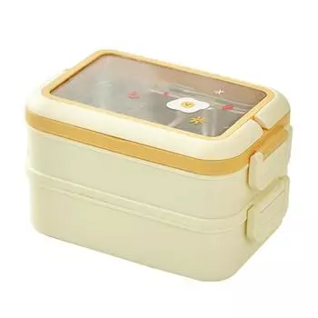 Stainless Steel Insulated Lunch Box Multiple Compartments Fashionable Safe Stainless Steel Bento Cream White