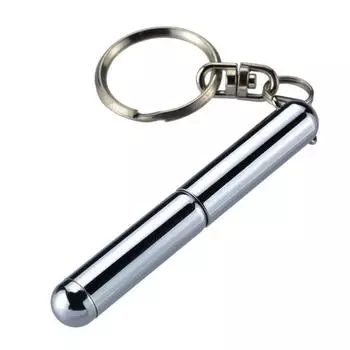 Stainless Steel Key Ring Ballpoint Pens Metal Pen Shape Keychain School Office Supplies