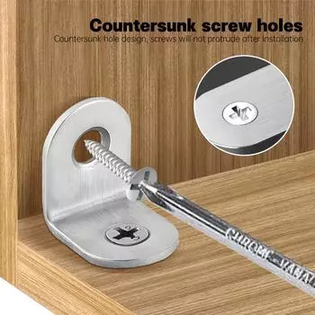 Stainless Steel L Brackets - 40Pcs Small Right Angle with 80pcs Screws Corner Brace for Shelves, Wood Furniture, Chair, Drawer