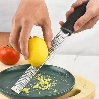 Терка для сыра из нержавеющей стали Lemon Zester, кухонный инструмент для пармезана, имбиря, чеснока, мускатного ореха, цитрусовых, шоколада, эргономичный L