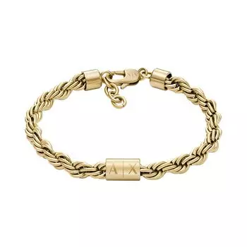 stainless steel length with lobster Stainless No Jewels [Armani Exchange] Men s bracelet, 185mm-195mm, clasp. , Length 195mm, Width 7.4mm, Steel,