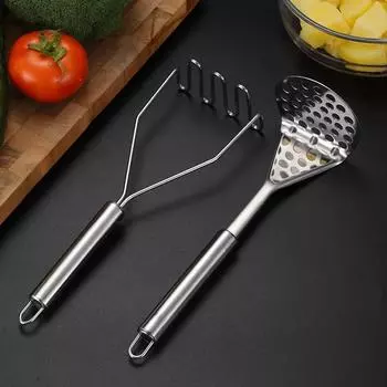 Stainless Steel Manual Potato Press Masher Baby Food Supplement Masher Wave-shaped Potato Press KitchenGadget Kitchen Accessorie