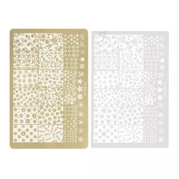 Stainless Steel Nail Art Stamping Plates Flower Line Designs Nail Images Stamp Plates Manicures Templates Nail Art Tool 10