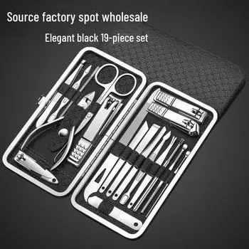 Stainless Steel Nail Clippers Set for Hands and Feet - Includes Dead Skin Remover and Hawkbill Pliers.