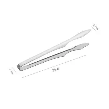 Stainless Steel Non-Slip Handle BBQ Tongs Silver Golden Cake Bread Clamp Buffet Steak Clip Kitchen Home Cooking Utensils