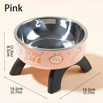 Stainless Steel Non-Slip Pet Bowl - Elevated, Spill-Proof Design for Small Dogs & Cats with Cute Pattern