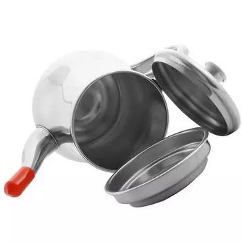 Stainless Steel Oil Pot Kitchen Container Large Grease Strainer Cooking Can Bacon Cookware серебряный