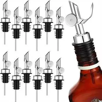 Stainless Steel Olive Oil Bottle Stopper Cap, Dispenser Spout, Sauce Vinegar, Auto Open Pourer Nozzle, Wine Liquor Bottle Plug,