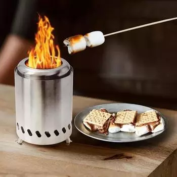 Stainless Steel Outdoor Indoor Courtyard Portable Stove Desktop Stove Desktop Smokeless Stove серебряный