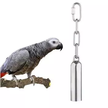 Stainless Steel Parrot Bell Toy Creative Bird Chewing Bell Pet Hanging Bell Toy For Parrot Macaw S