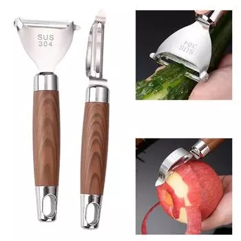 Stainless Steel Peeler Potato Apple Carrots Peeling Knife Rotatable Fruits Peeling Kitchen Gadget Tool for Vegetable Cooking Use