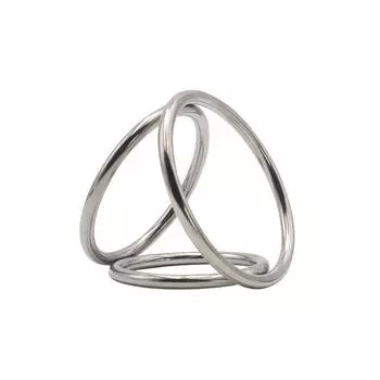 Кольцо на пенис из нержавеющей стали, кольцо с тремя кольцами, секс-игрушки, секс-инструменты, страсть, оргазм, игрушки для взрослых, вспомогательное средство для тренировки нижней части тела Three Rings Small Size