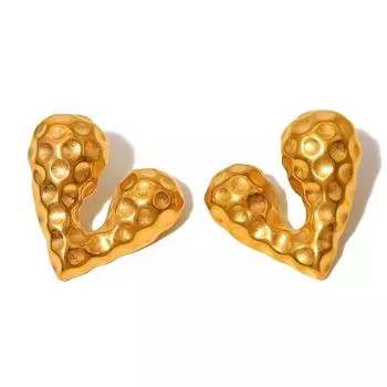 Stainless Steel Personalized Liquid Love Stud Earrings Titanium Steel Earrings 18K